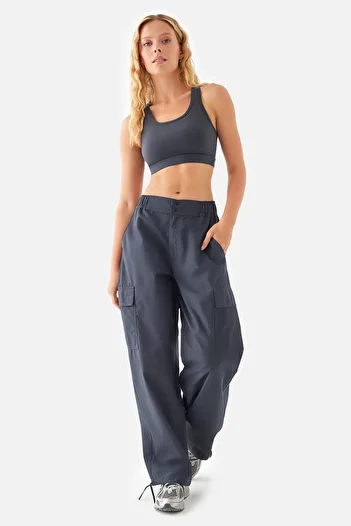 Superstacy Emma Voyager Wide-Leg Smoked Parachute Pants