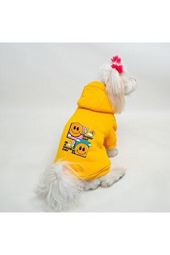 Buddy Store Cat & Dog Apparel Sweatshirt - Every Day Is A Good Day Printed Yellow Sweatshirt