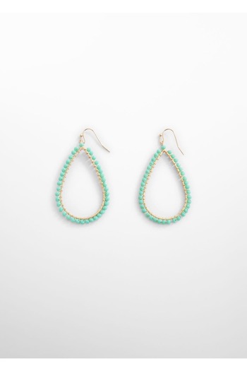 MANGO Woman Oval Beaded Earrings