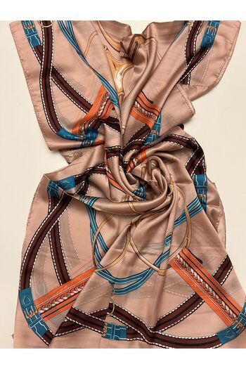 Emproyal Belted Pattern Voile Silk Shawl