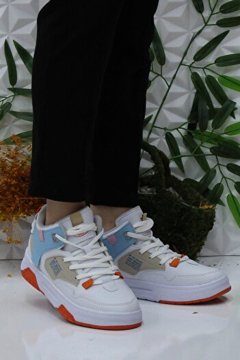 M.P. M.P 242-2063 White Blue Comfortable Original Product High Top Women's Sports Shoes