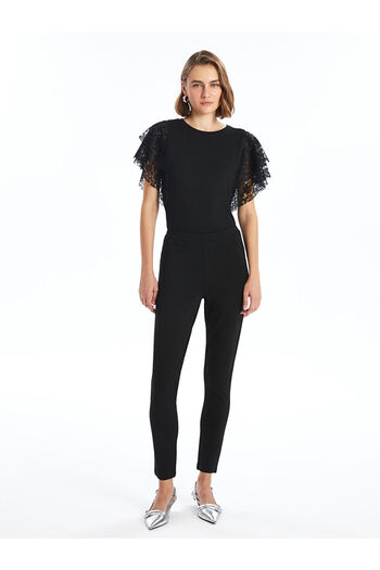 LC Waikiki Women's Elastic Waist Straight Leggings Trousers