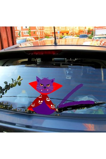 Major Selection Cat Themed Car Rear Wiper Sticker Set