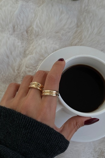 Lavian Accessories 2’li Geometric Band Yüzük Seti