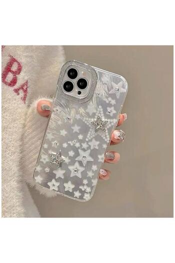 Zebana Apple iPhone 16 Pro Max Compatible Case Zebana Stardom Silicone Case Gray
