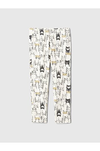 GAP Kız Bebek Kırık Beyaz Desenli Legging Tayt