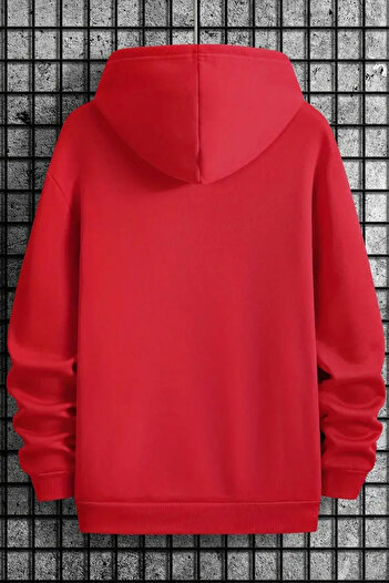 uyguntarz Black Printed Cotton Oversize Sweatshirt