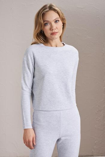 TENA Γυναικείο φούτερ Snow Melange Crew Neck Thessaloniki Fabric Basic