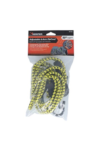 Keeper 6-Arm Adjustable Bungee Cord with Zip Hook 50inch
