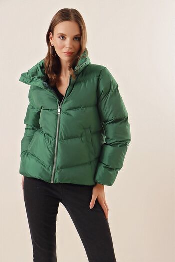Bigdart Μπουφάν 5205 Stand Collar με φερμουάρ - Emerald Green