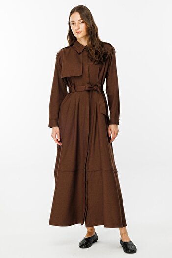 Hooopstore Premium Trench Καφέ Φόρεμα
