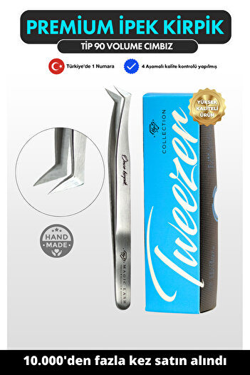 Magic Lash Profesyonel Premium Slim Silver İpek Kirpik Cımbız SS-24