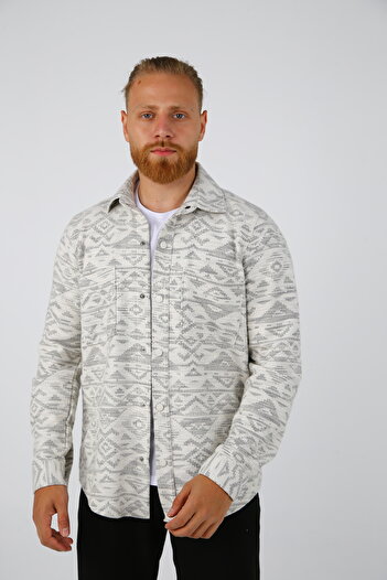 DAKSEL Brg Gray Comfortable Snap Shirt-Jacket