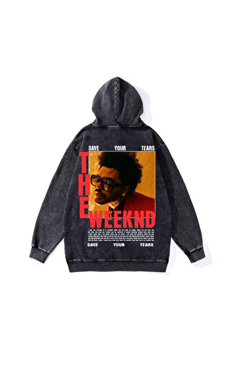 Toum KUIN Yıkamalı The Weeknd Vintage Капюшонний світшот