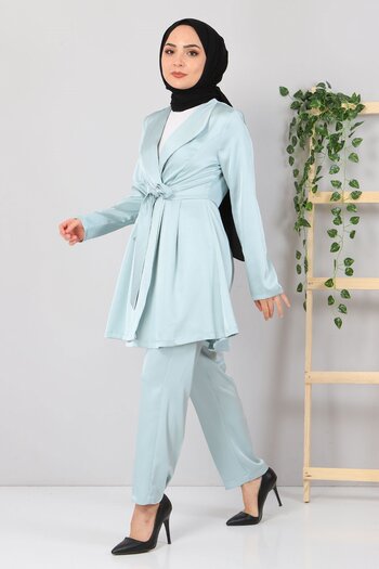 Modamihram Satin Combination Mint 10658