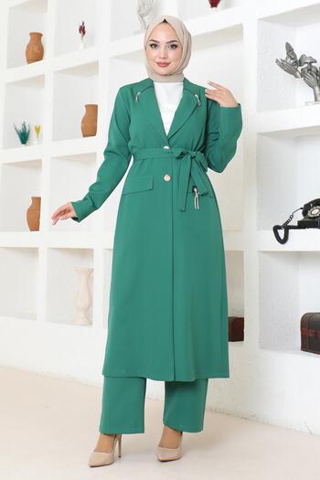 Modamihram Emerald Suit - Zipper Detail, Model 19201