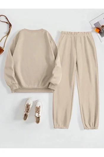 Revasser Unisex Γυναικεία/Ανδρικά RELAX Προσαρμοσμένα εμπριμέ βαμβακερά μπλουζάκια Jogger φούτερ στο κάτω μέρος