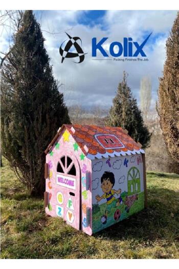 Genel Markalar Kolix Büyük Boy Xxl Karton Boyama Evi Eğitici Ve Öğretici Oyun Evi Oyun Çadırı
