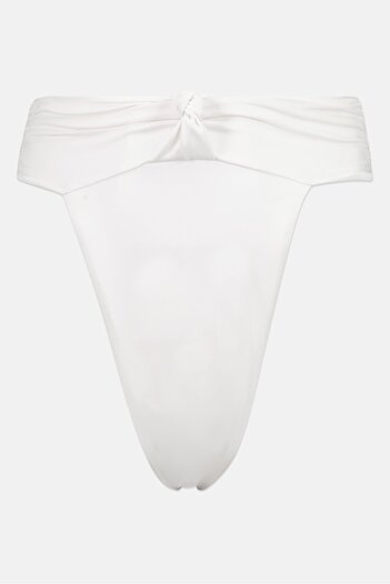 Asos Design Women Plain Twist High Waist Swim Bikini, White
