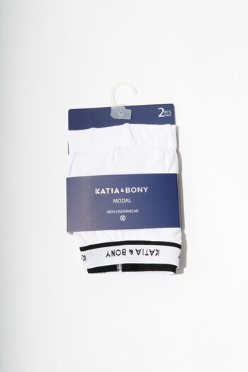 Katia&Bony 2 Πακέτο Modal Ανδρικό Slip Λευκό/Λευκό