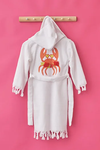 Katia&Bony Crab Printed Girl's Bathrobe Peshtemal