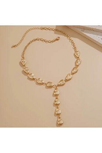 Asteria Jewelry Gold Y Model Sallantılı Kolye