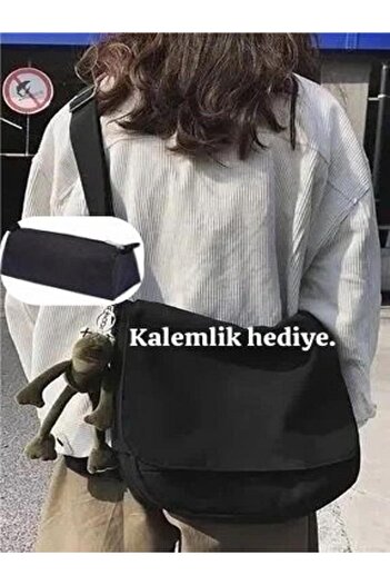 KAFFAA - Original Postacı Çanta Unisex Sokak Tarzı - Kalemlik Hediye