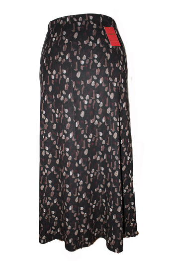 HESNA Women's Large Size 8 Piece Seasonal Patterned Black Skirt