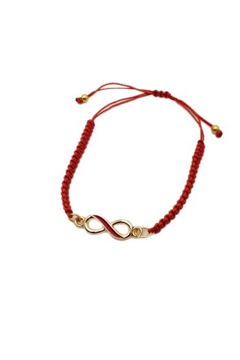 Han Ticarethane Red Detailed Infinity Sign Macrame Braid Bracelet