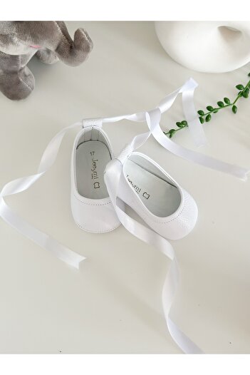 Li Puna White Genuine Leather Baby Loafers - Babet