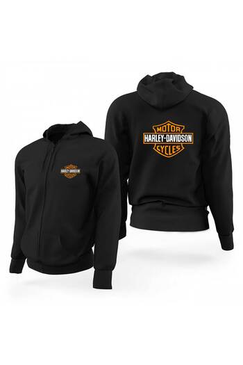 Z zepplin Harley Chopper Cycles Black Zip-Up Limited Edition Hooded Sweatshirt