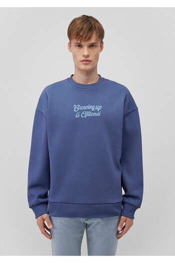 Mavi Sırt Baskılı Mavi Sweatshirt 0S10269-87737