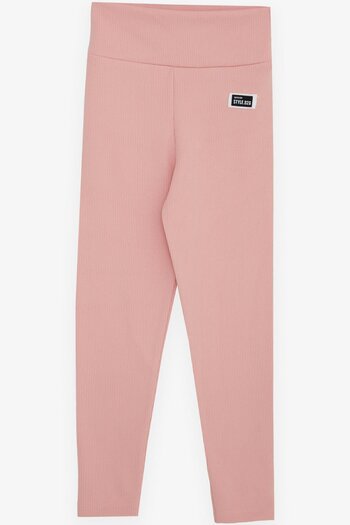 Breeze Girl's Tights Embroidered 8-14 Years, Salmon
