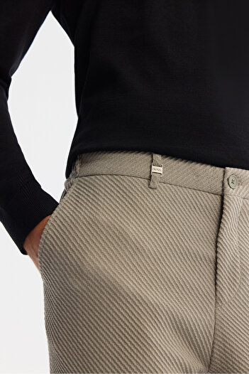 Avva Erkek Vizon Yandan Cepli Bi-Stretch Slim Fit Pantolon A42Y3212