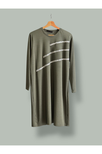 ENDAMIM Large Size Tunic - Twist Knitted Fabric, Lycra