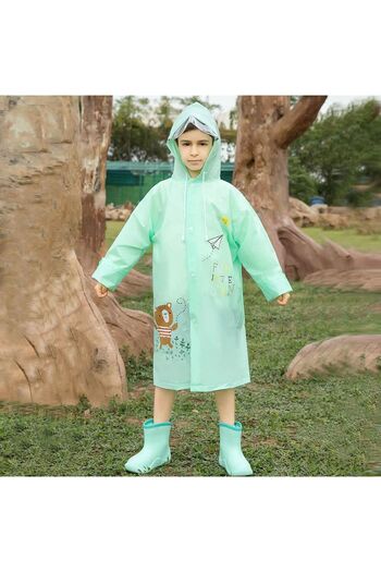 Mofy's Παιδικό αδιάβροχο με μοτίβο Eva Hooded - Προστατευμένο σακίδιο πλάτης, χωρίς τσέπες και κουμπώματα