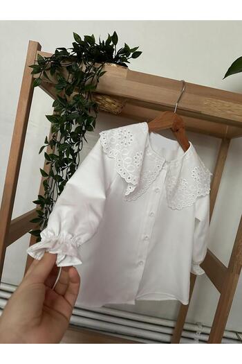 Zuzu Scallop Lace Collar Girls Baby Shirt Blouse