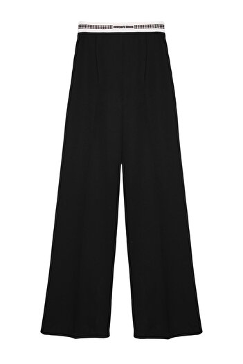 Quzu Black Trousers - Elastic Waist Detail