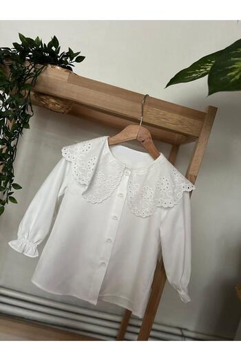 Zuzu Scallop Lace Collar Girls Baby Shirt Blouse