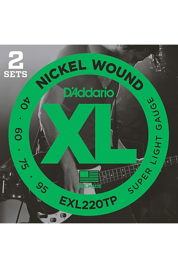 Daddario Exl220Tp (2 Set) Bass Guitar String Set, Xl, 40-95, Long Scale,