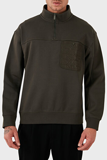 Armani Exchange Men's Sweat - Cotton Blend, Half Zip, Stand Collar, Regular Fit Sweat 6Dzmhl Zj4Xz