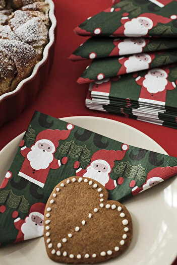 IKEA Vinterfint 30 Pieces Santa Claus Patterned Napkin