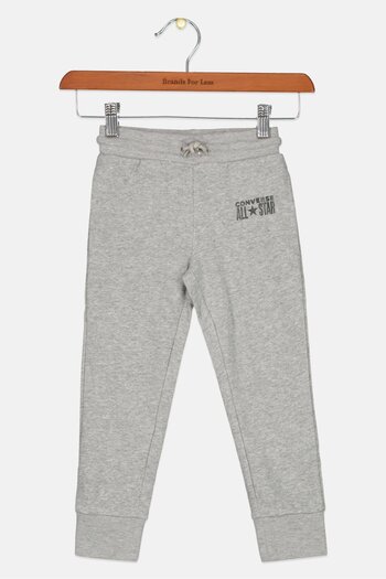 Converse Toddlers Girl Drawstring Brand Logo Jogger Pant, Heather Grey