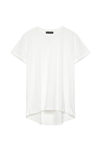 Quzu Short Sleeve Basic T-Shirt Ecru