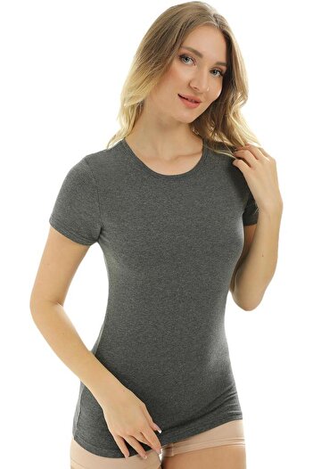 Almila Short Sleeve Crew Neck Slim Fit Women's Body T-Shirt 2037