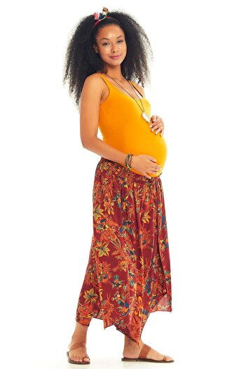 Los banditos Ethnic Maternity Trousers with Slit Detail