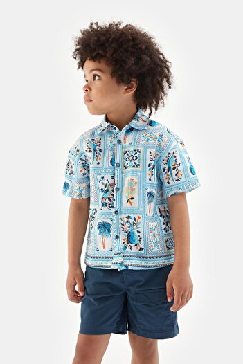 Nebbati Bg Store Erkek Çocuk Desenli Gömlek 23ss0nb3610