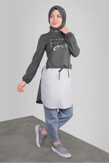 Alvina 41230 Model Printed and Lace-Up Tunic