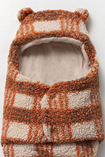 Cassiope Eared Plaid Outer Swaddle Booties Sleeping Bag Wellsoft Baby Boy Blanket