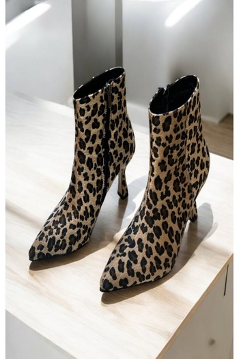 myshoes κοντές μπότες λεοπάρ